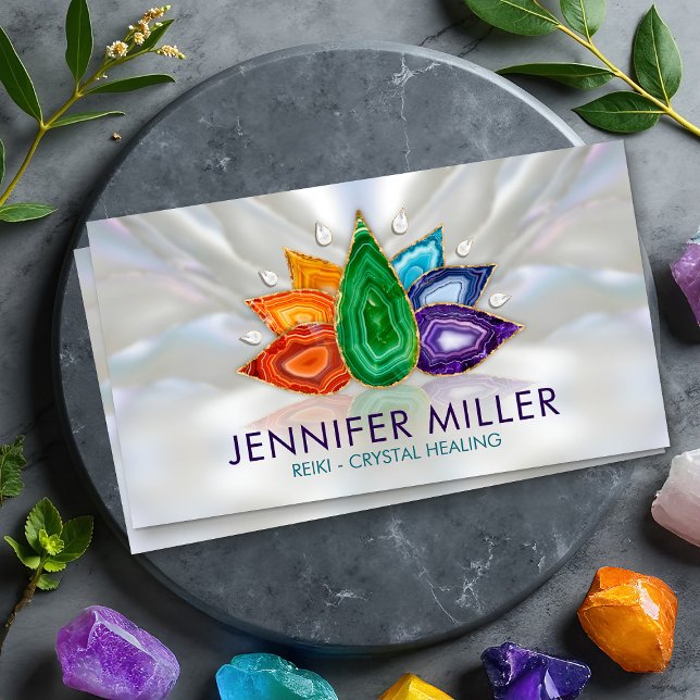 Chakra Geodes Lotus - Crystal Healing Business Card (Creator Uploaded)