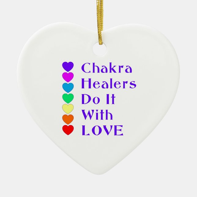 Chakra Healers Do It With Love Ceramic Tree Decoration (Front)