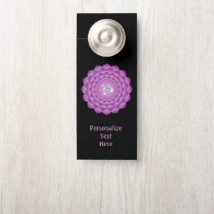 Chakra Lilac Zen Meditation Yoga Personalised Room Door Hanger