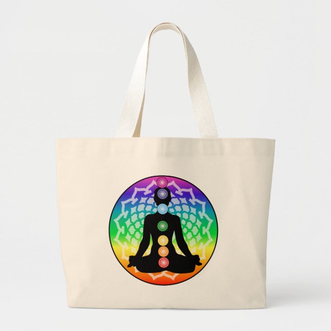 Chakra Lotus Tote – Rainbow Yoga & Energy Art (Front)