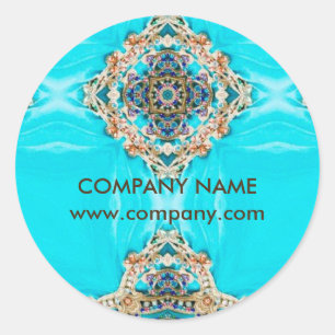 chakra massage therapist Yoga turquoise bohemian Classic Round Sticker