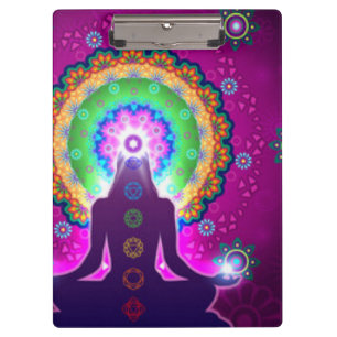 Chakra Meditation Floral Pattern Design Clipboard