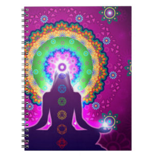 Chakra Meditation Floral Pattern Design Notebook