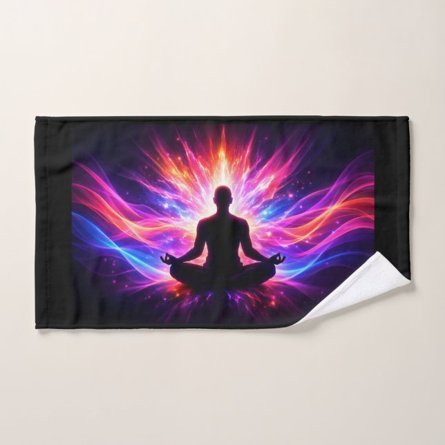 Chakra Meditation Hand Towel Yoga Design (Hand Towel)