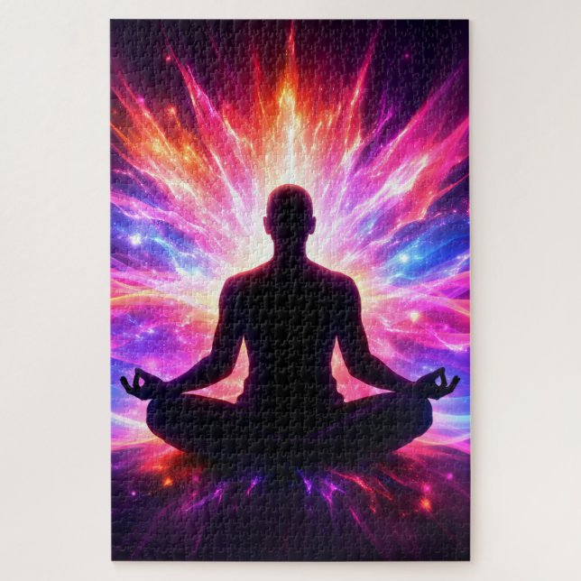 Chakra Meditation Puzzle Colorful Yoga Art (Vertical)