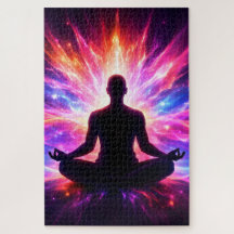 Chakra Meditation Puzzle Colourful Yoga Art