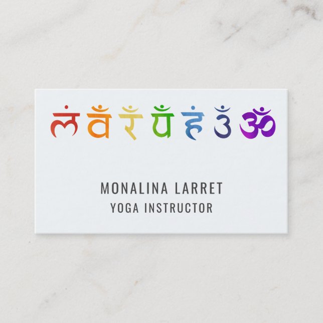 Chakra Meditation Symbol Yoga Instructor Business Card (Front)