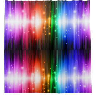 chakra,rainbow colours,sparkle,glitter,bokeh,faux, shower curtain