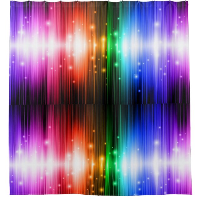 chakra,rainbow colours,sparkle,glitter,bokeh,faux, shower curtain (Front)