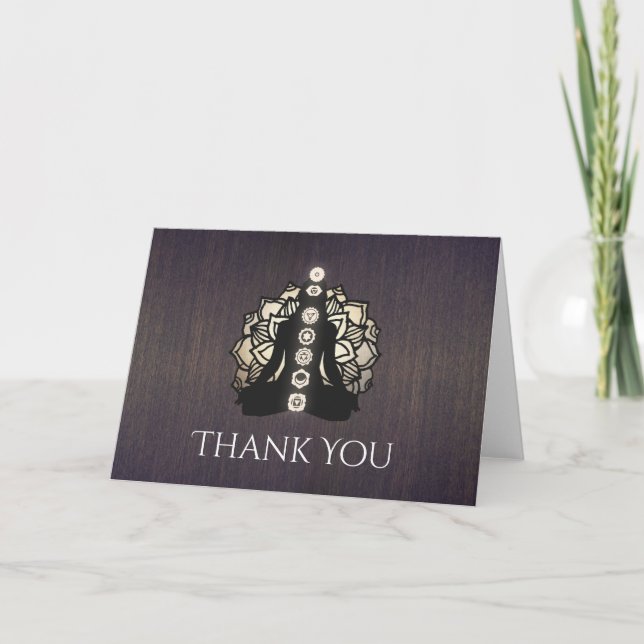Chakra Reiki Master and Yoga Teacher Thank You Card (Front)