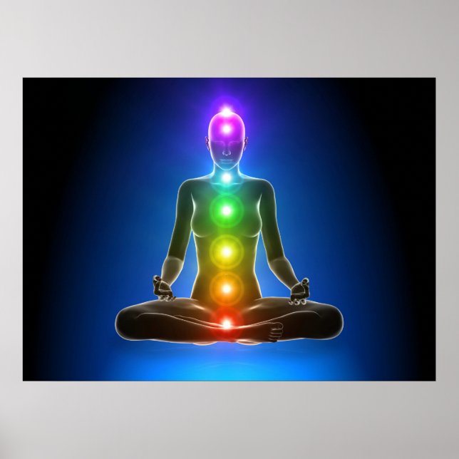 chakra, seven chakras, energy system, symbols,aura poster (Front)