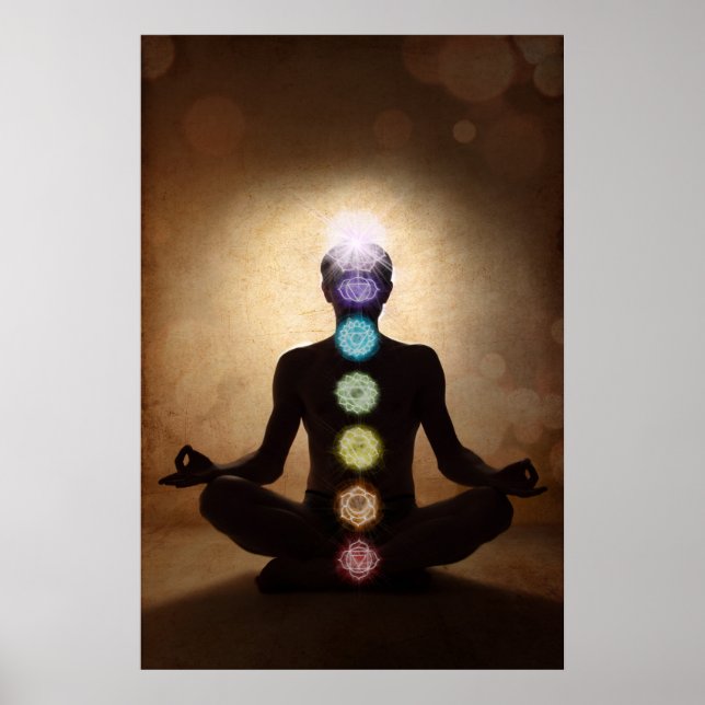 chakra, seven chakras, energy system, symbols,aura poster (Front)