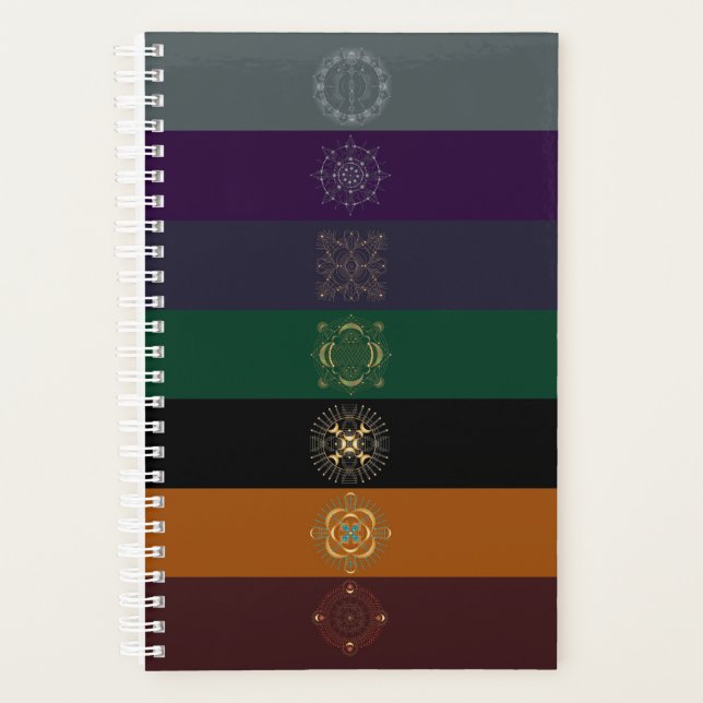 Chakra Shadow Mandala Lines Planner (Front)
