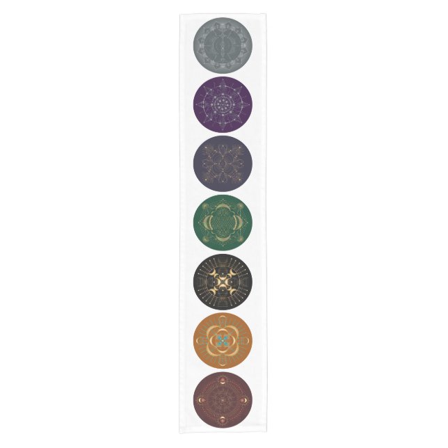 Chakra Shadow Mandala Multi-Colour Table Runner (Front)