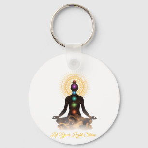 Chakra Silhouette Tabletop Plaque with Easel  Key Ring