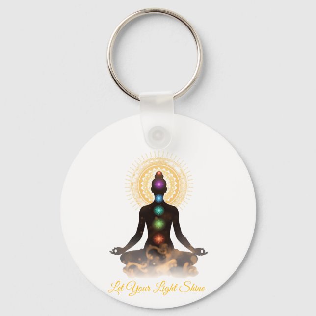 Chakra Silhouette Tabletop Plaque with Easel  Key Ring (Front)