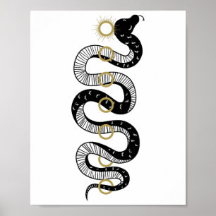 Chakra Snake Sun Vintage Kundalini Hinduism Yoga L Poster