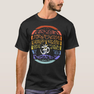Chakra Tree Of Life Mandala Zen Yoga Om Symbol Bud T-Shirt