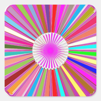 CHAKRA Wheel Round Colourful Healing Goodluck Deco Square Sticker