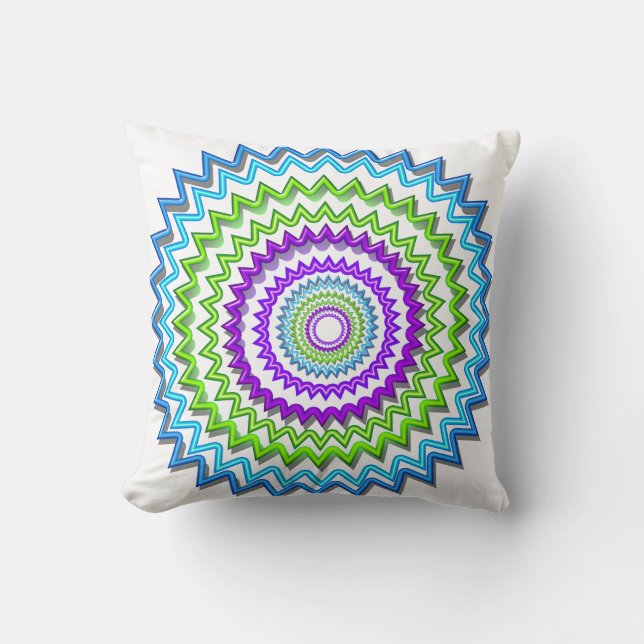 CHAKRA WHEEL Round Neon Sparkle Healing Decoration Cushion (Front)