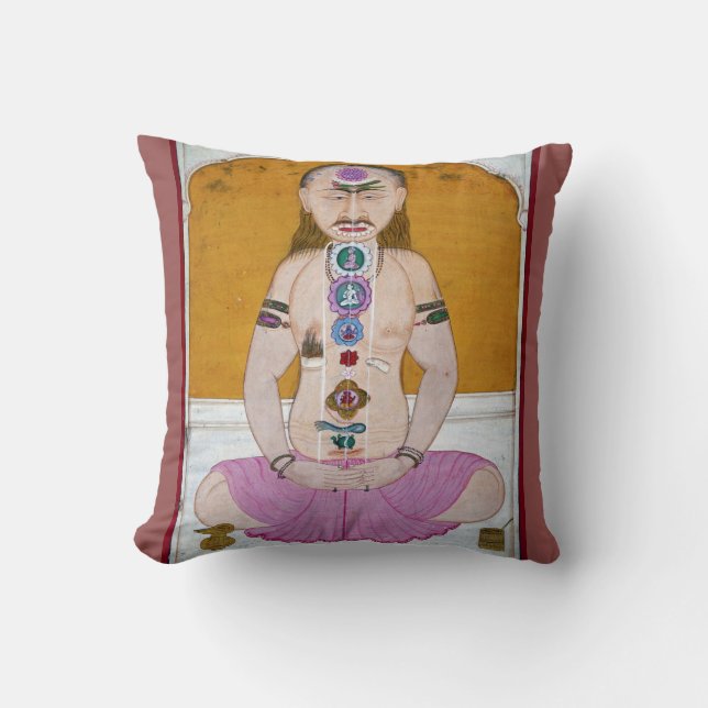 Chakra Yoga Illustration for Meditation Cushion (Front)