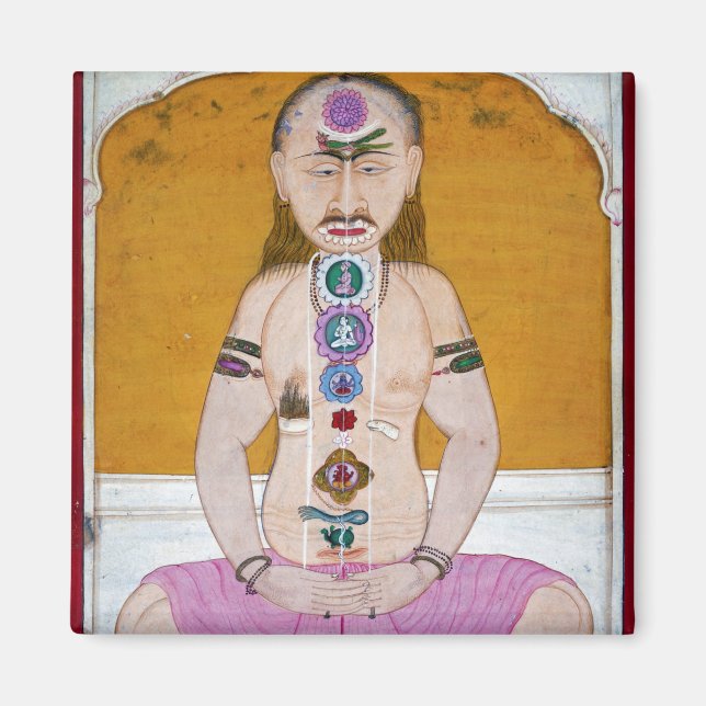 Chakra Yoga Illustration for Meditation Magnet (Front)