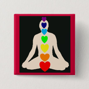 Chakra Yoga Lotus Position Gifts 15 Cm Square Badge