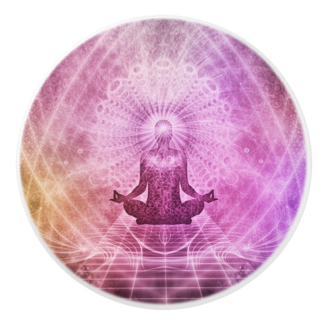 Chakra Yoga Meditation Ceramic Drawer Cabinet Knob (Front)