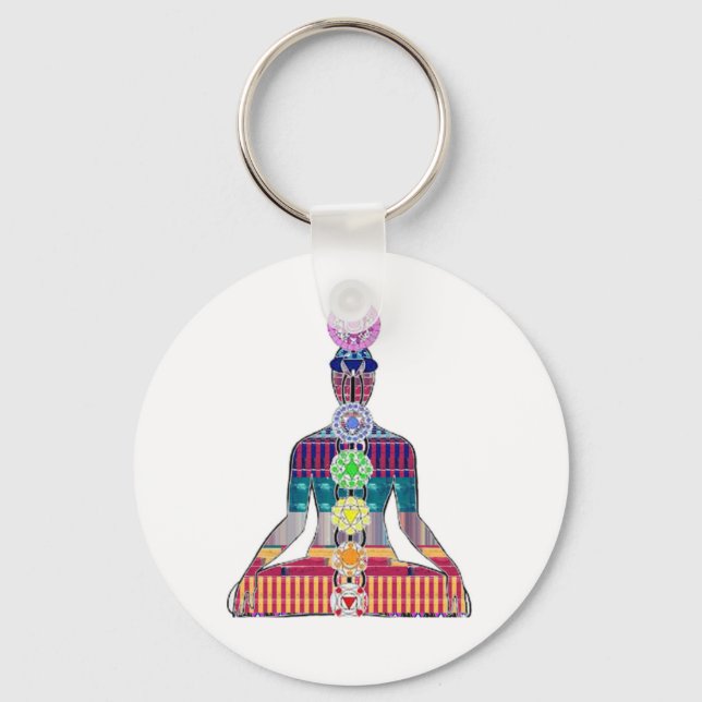 CHAKRA Yoga Meditation Spiritual Healing Kundalini Key Ring (Front)