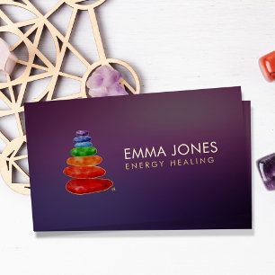 Chakra Zen Stones Energy Crystal Healing Business Card