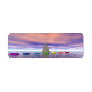 chakras and buddha white return address label