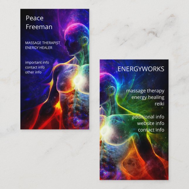 Chakras | Human Auras | Energy Healer Business Card (Front/Back)