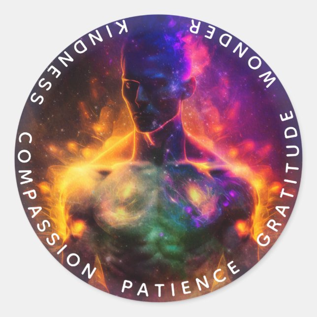 Chakras | Human Auras | Energy Healer Classic Round Sticker (Front)