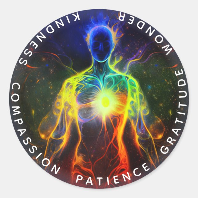 Chakras | Human Auras | Energy Healer Classic Round Sticker (Front)