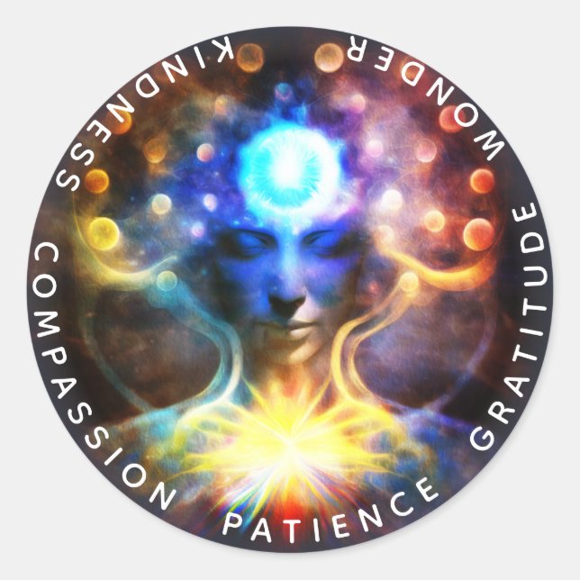Chakras | Human Auras | Energy Healer Classic Round Sticker (Front)