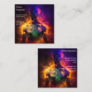 Chakras Human Auras Energy Healer Square Business Card
