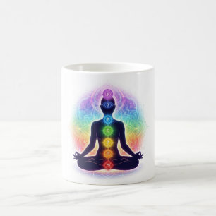 Chakras Meditation Art   Seven Colorful Symbols Coffee Mug