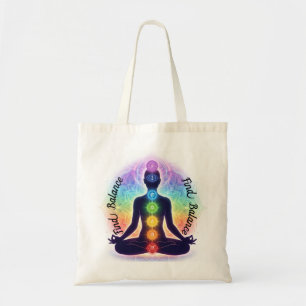 Chakras Meditation Art Seven Colourful Symbols Tote Bag