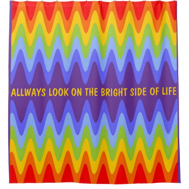 Chakras / Rainbow Colours pattern waves + your ide Shower Curtain (Front)