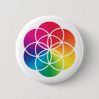 Chakras Rainbow Seed of Life Symbol 6 Cm Round Badge