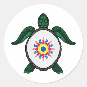 Chaldea sea turtle flag classic round sticker