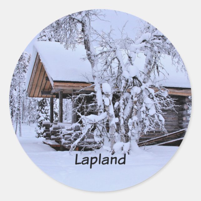 Chalet in Lapland Classic Round Sticker (Front)