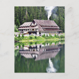 Chalet On Bank Of Poprad Tarn. Nice Reflection In Postcard