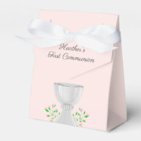 Chalice and Pink Buds Greenery First Communion
