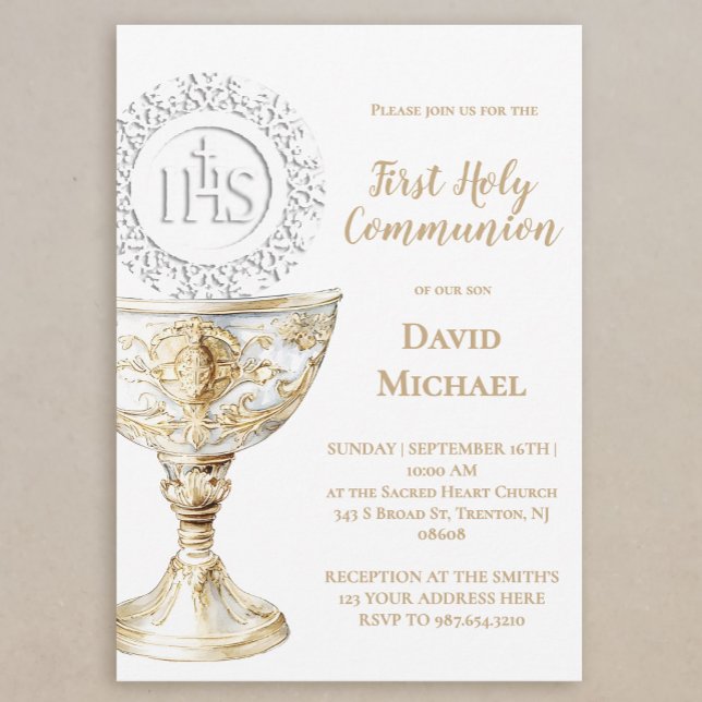 Chalice Host First Holy Communion Invitation (Creator Uploaded)