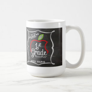 Chalk 1st Grade   Personalised Teachers Coffee Mug