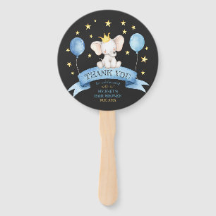chalk baby elephant STARS BALLOONS two side Hand Fan