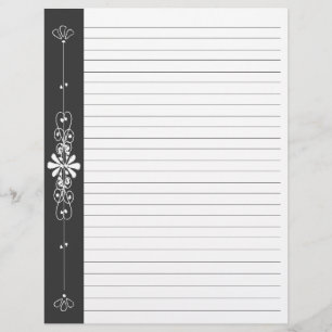 Chalk Board Border Black White Lined Pages
