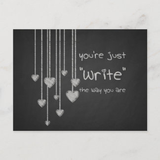 Chalk Board Heart School Kids Valentines Holiday Postcard