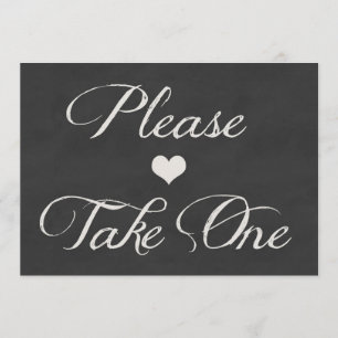 Chalk Board Hearts Wedding   Take One Invitation